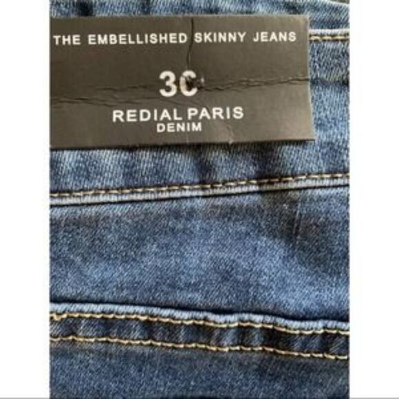 Redial Paris Denim Embellished Skinny Jeans Size 36 (Size 8 USA) - Picture 8 of 10